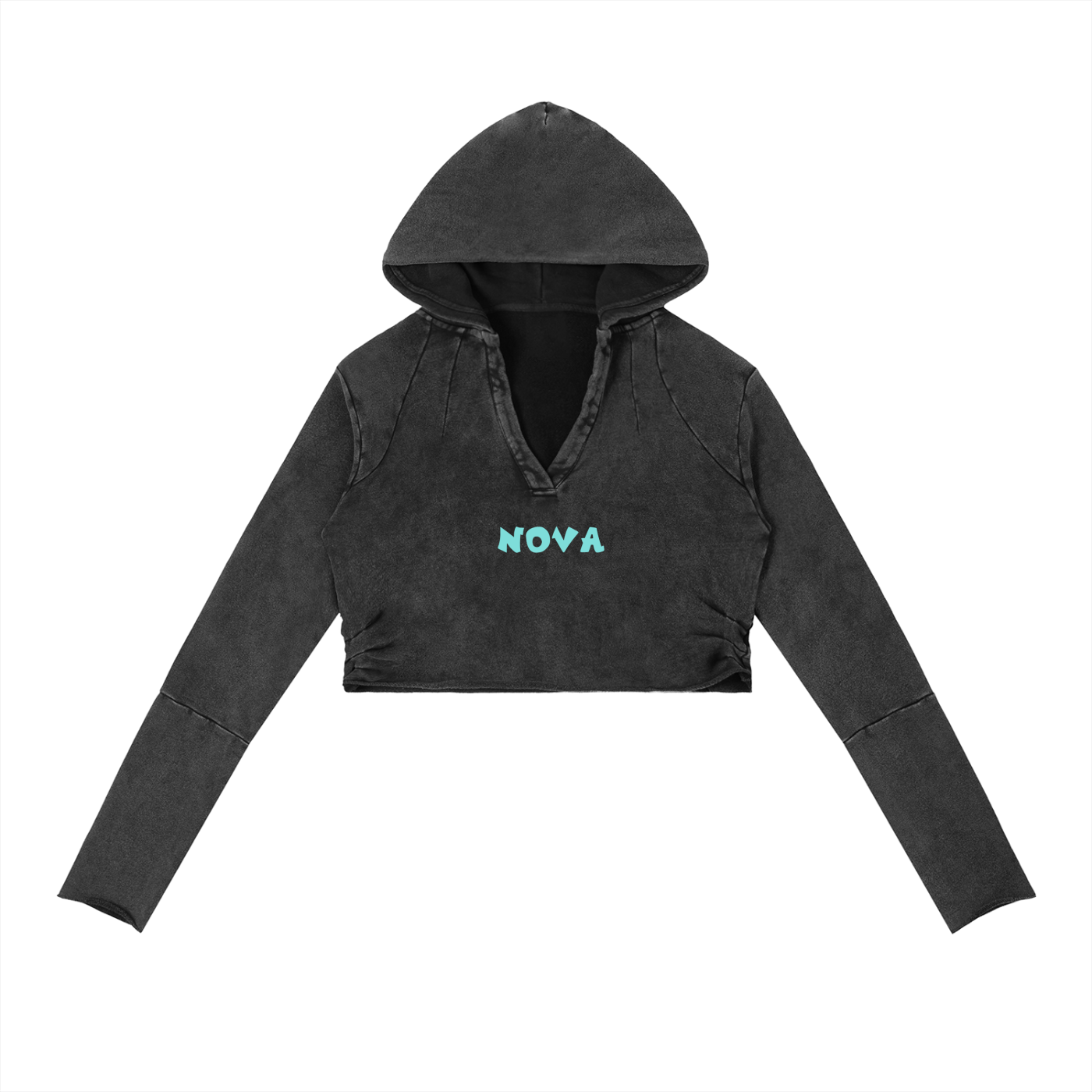 Trendy Vintage Cropped Hoodie